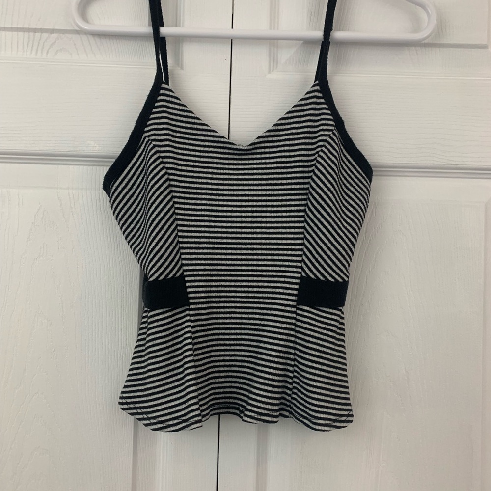 Papaya black and white striped tank